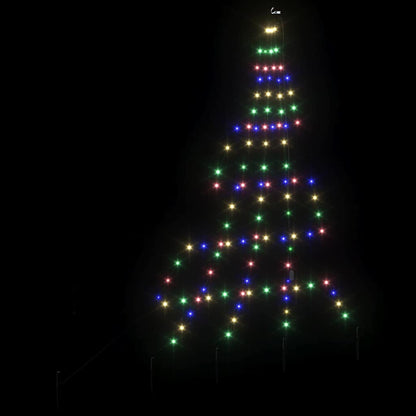 LED Christmas Tree with Ground Spikes Multicolour 182 cm Metal