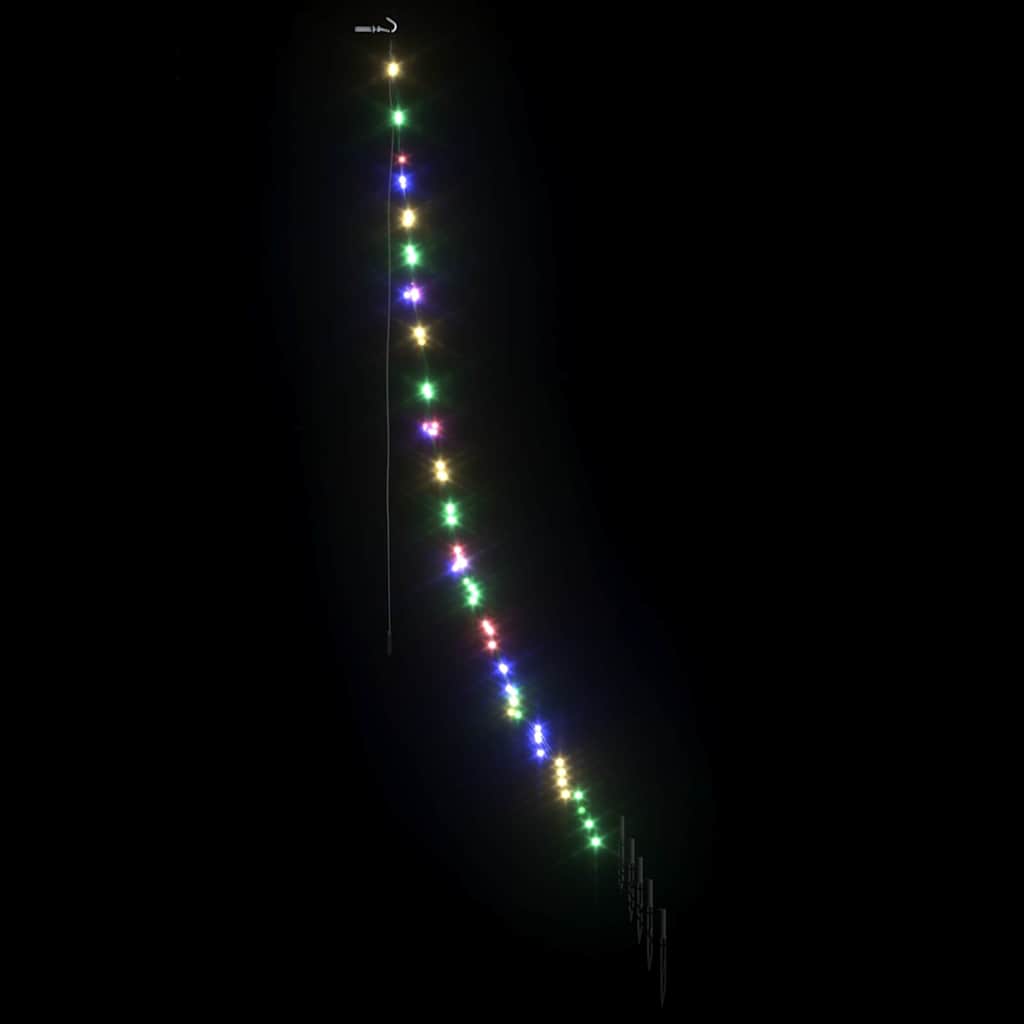 LED Christmas Tree with Ground Spikes Multicolour 182 cm Metal