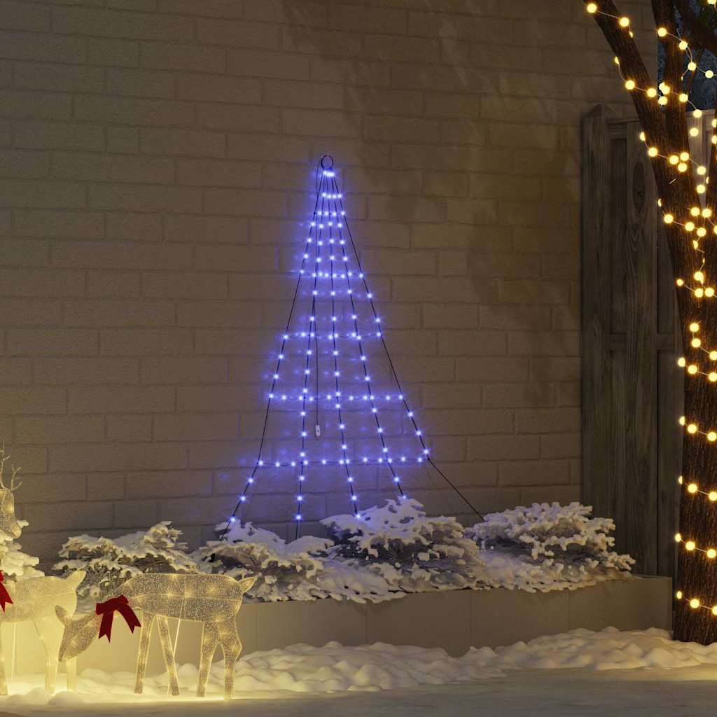 LED Christmas Tree with Ground Spikes Blue 182 cm Metal