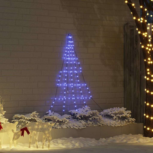 LED Christmas Tree with Ground Spikes Blue 182 cm Metal