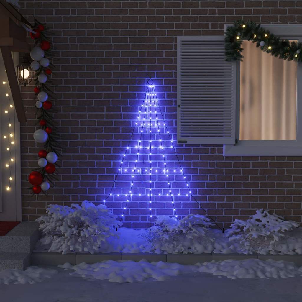 LED Christmas Tree with Ground Spikes Blue 182 cm Metal
