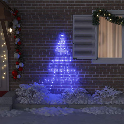LED Christmas Tree with Ground Spikes Blue 182 cm Metal