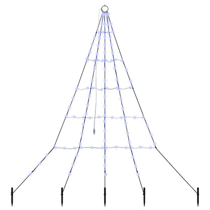 LED Christmas Tree with Ground Spikes Blue 182 cm Metal