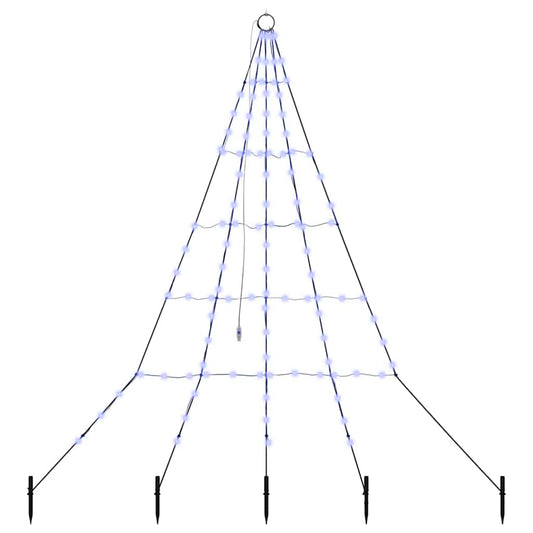 LED Christmas Tree with Ground Spikes Blue 182 cm Metal