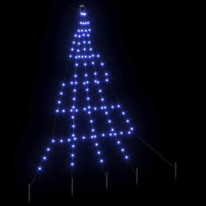 LED Christmas Tree with Ground Spikes Blue 182 cm Metal