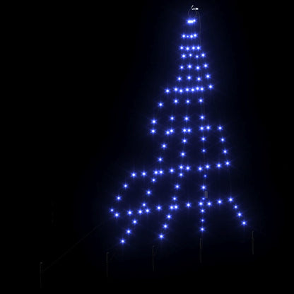 LED Christmas Tree with Ground Spikes Blue 182 cm Metal