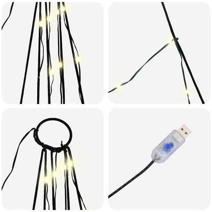 LED Christmas Tree with Ground Spikes Warm White 306 cm Metal