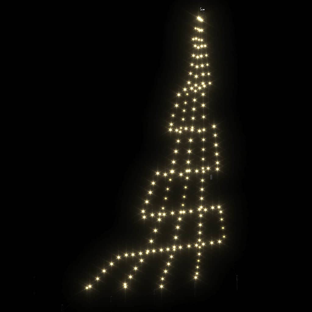 LED Christmas Tree with Ground Spikes Warm White 306 cm Metal
