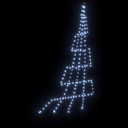 LED Christmas Tree with Ground Spikes Cool White 306 cm Metal
