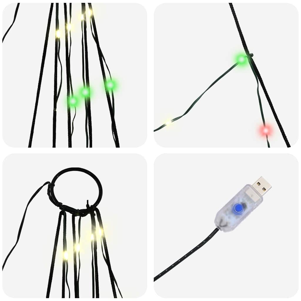 LED Christmas Tree with Ground Spikes Multicolour 306 cm Metal