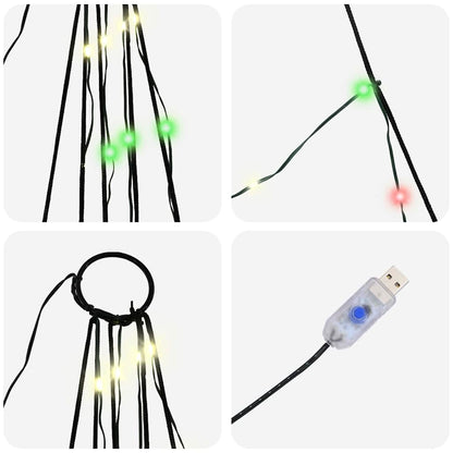 LED Christmas Tree with Ground Spikes Multicolour 306 cm Metal