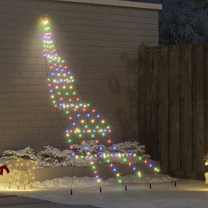 LED Christmas Tree with Ground Spikes Multicolour 306 cm Metal