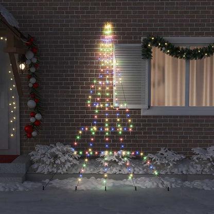 LED Christmas Tree with Ground Spikes Multicolour 306 cm Metal