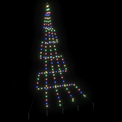 LED Christmas Tree with Ground Spikes Multicolour 306 cm Metal