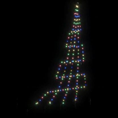 LED Christmas Tree with Ground Spikes Multicolour 306 cm Metal