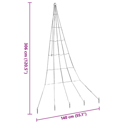 LED Christmas Tree with Ground Spikes Multicolour 306 cm Metal