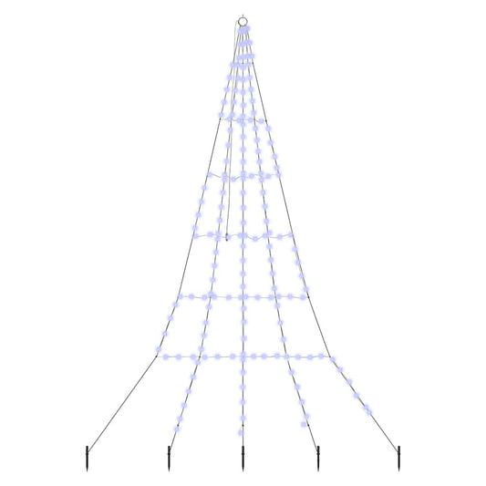 LED Christmas Tree with Ground Spikes Blue 306 cm Metal