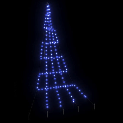 LED Christmas Tree with Ground Spikes Blue 306 cm Metal