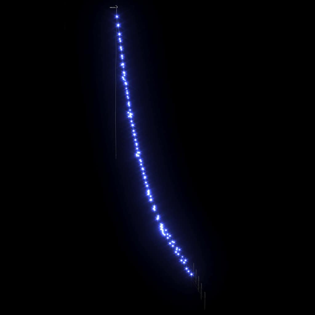 LED Christmas Tree with Ground Spikes Blue 306 cm Metal