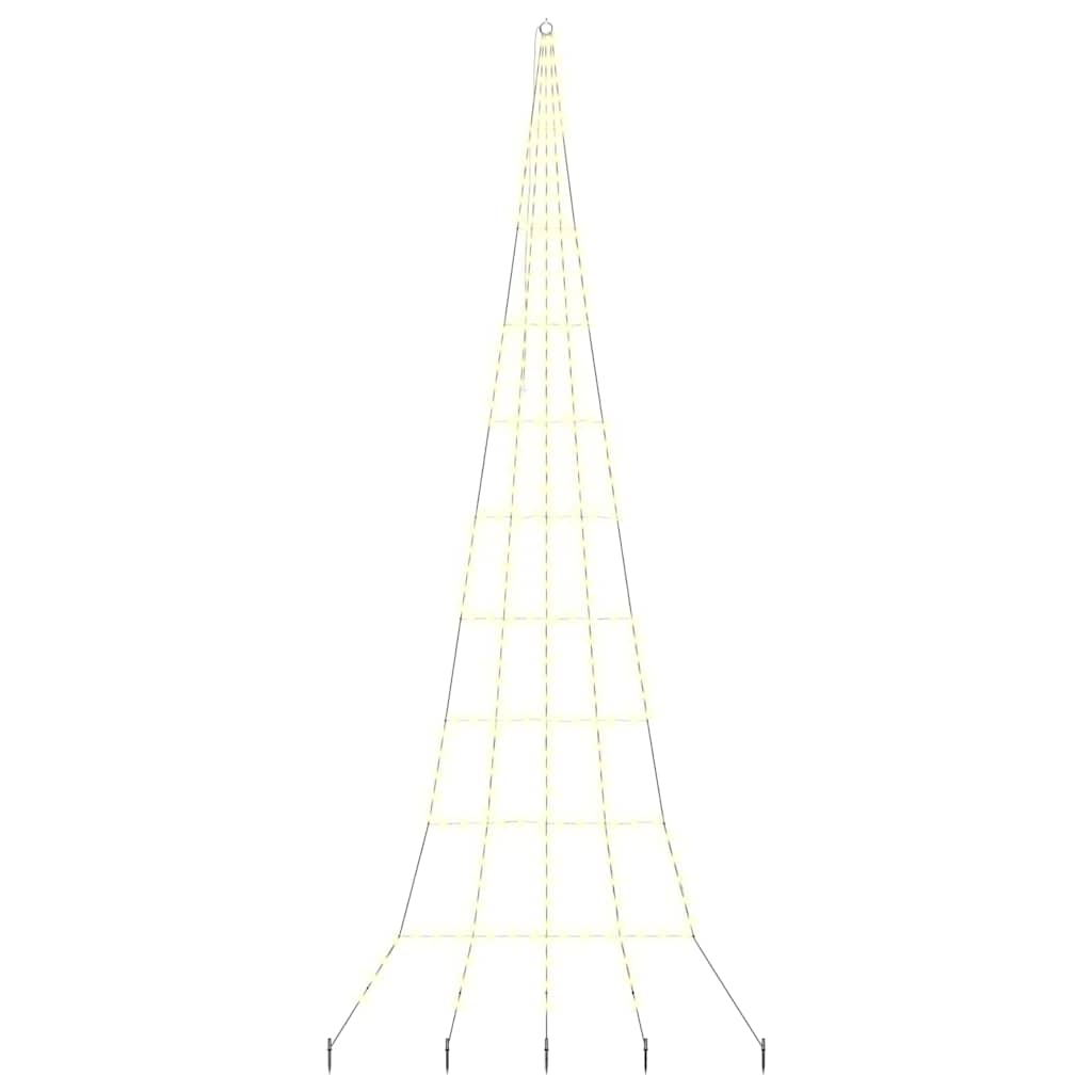 LED Christmas Tree with Ground Spikes Warm White 511 cm Metal