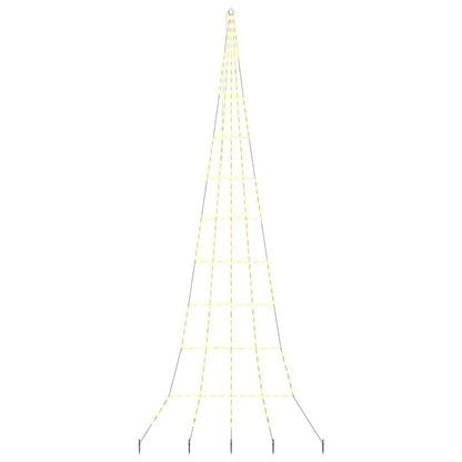 LED Christmas Tree with Ground Spikes Warm White 511 cm Metal