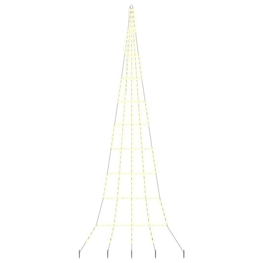 LED Christmas Tree with Ground Spikes Warm White 511 cm Metal