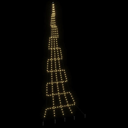 LED Christmas Tree with Ground Spikes Warm White 511 cm Metal