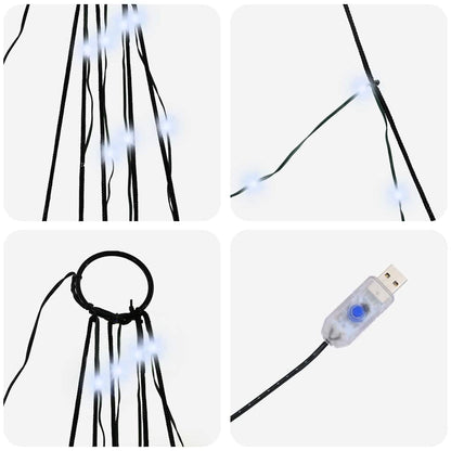 LED Christmas Tree with Ground Spikes Cool White 511 cm Metal