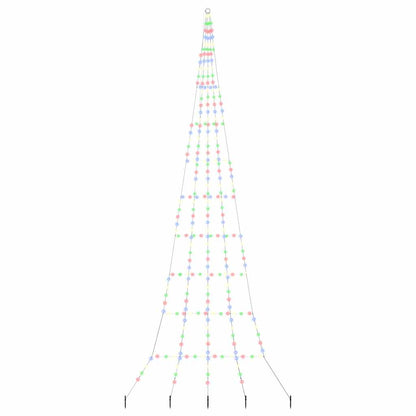 LED Christmas Tree with Ground Spikes Multicolour 511 cm Metal
