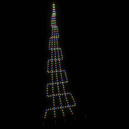 LED Christmas Tree with Ground Spikes Multicolour 511 cm Metal