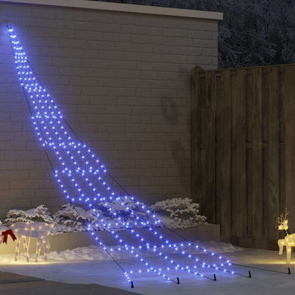 LED Christmas Tree with Ground Spikes Blue 511 cm Metal