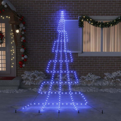 LED Christmas Tree with Ground Spikes Blue 511 cm Metal