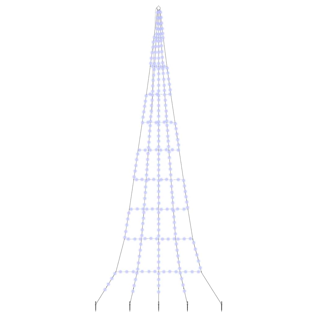 LED Christmas Tree with Ground Spikes Blue 511 cm Metal