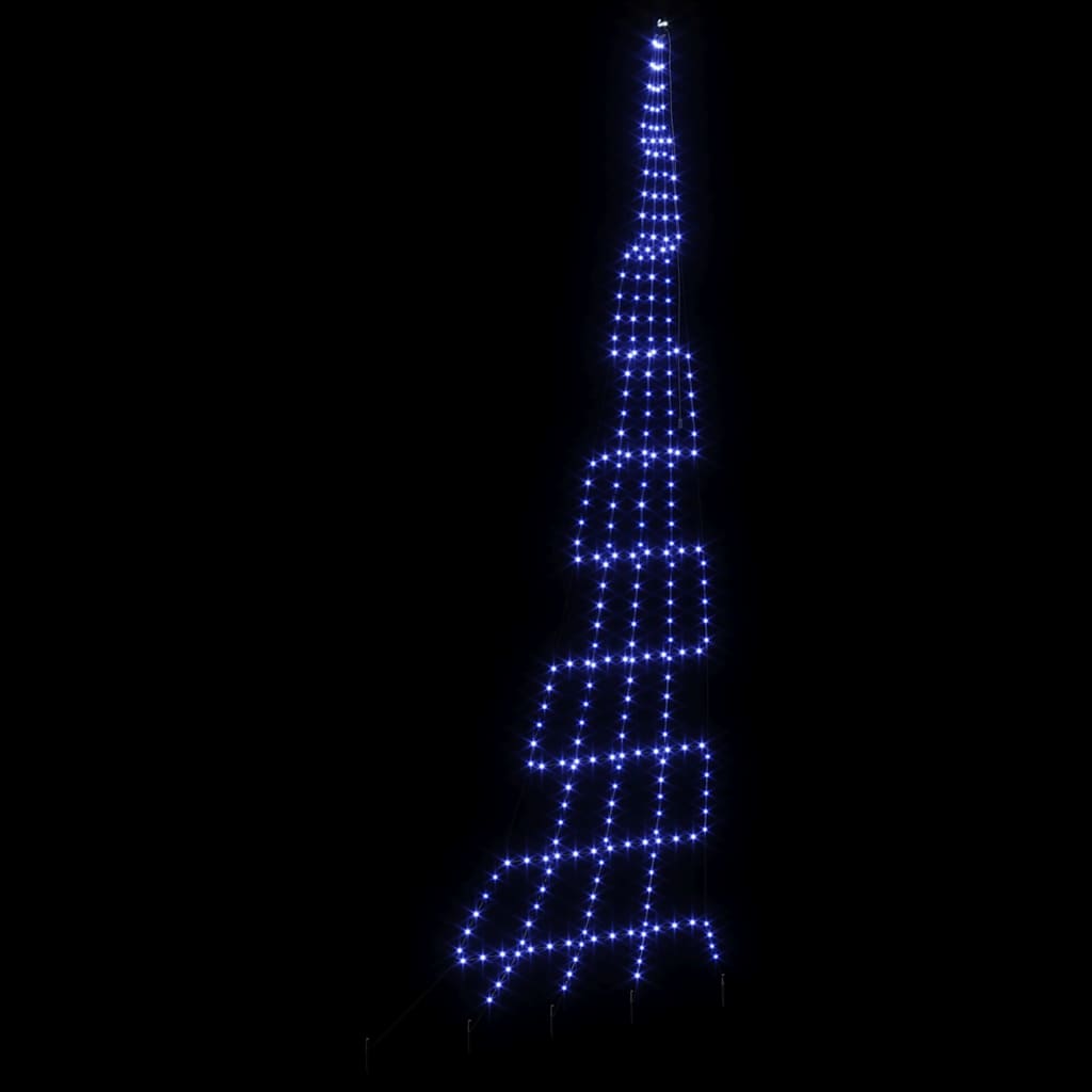 LED Christmas Tree with Ground Spikes Blue 511 cm Metal