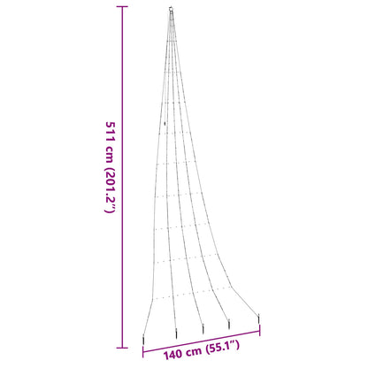LED Christmas Tree with Ground Spikes Blue 511 cm Metal