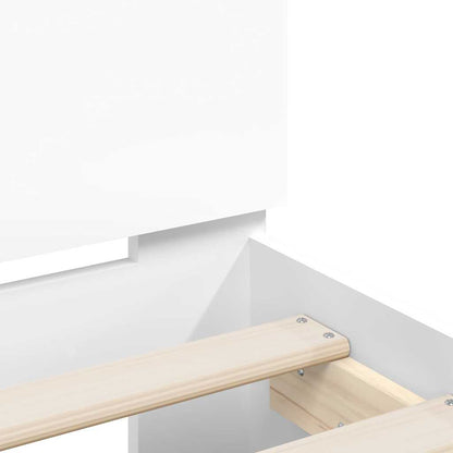Bed Frame with Headboard White 137 x 190 cm Engineered Wood