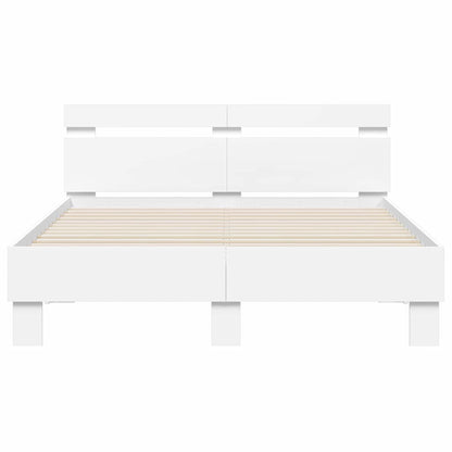 Bed Frame with Headboard White 137 x 190 cm Engineered Wood