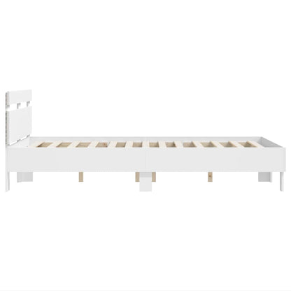 Bed Frame with Headboard White 137 x 190 cm Engineered Wood