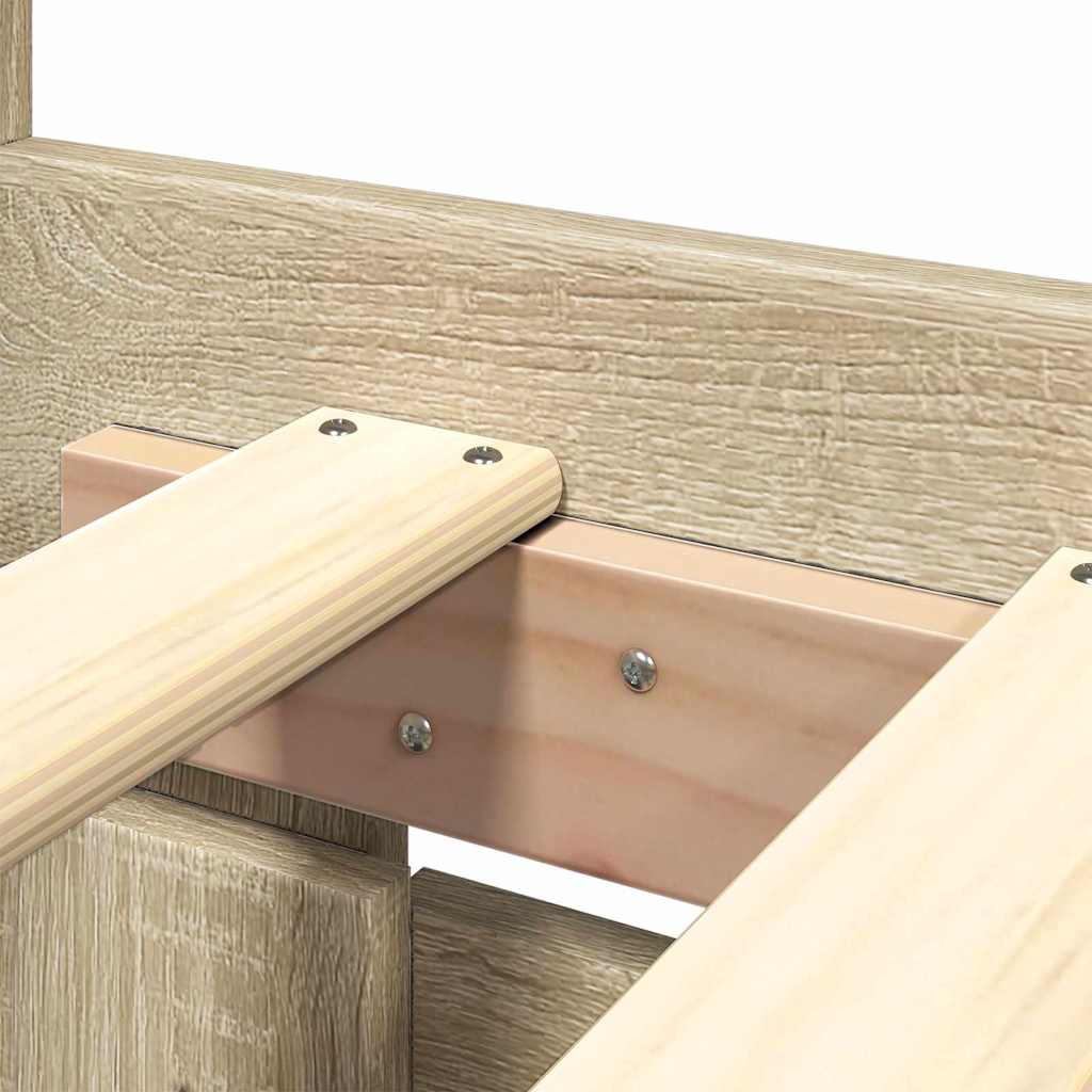 Bed Frame with Drawer 2 pcs Sonoma 153 x 203 cm Engineered Wood