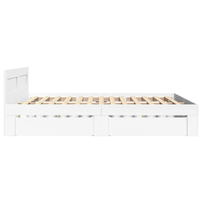 Bed Frame with Drawer 2 pcs White 137 x 188 cm Engineered Wood