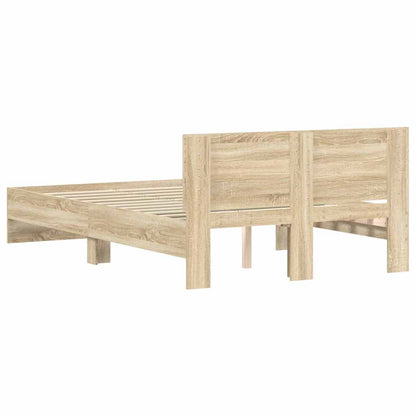 Bed Frame with Headboard Sonoma 137 x 190 cm Engineered Wood