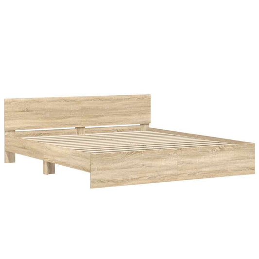 Bed Frame with Headboard Sonoma 193 x 203 cm Engineered wood