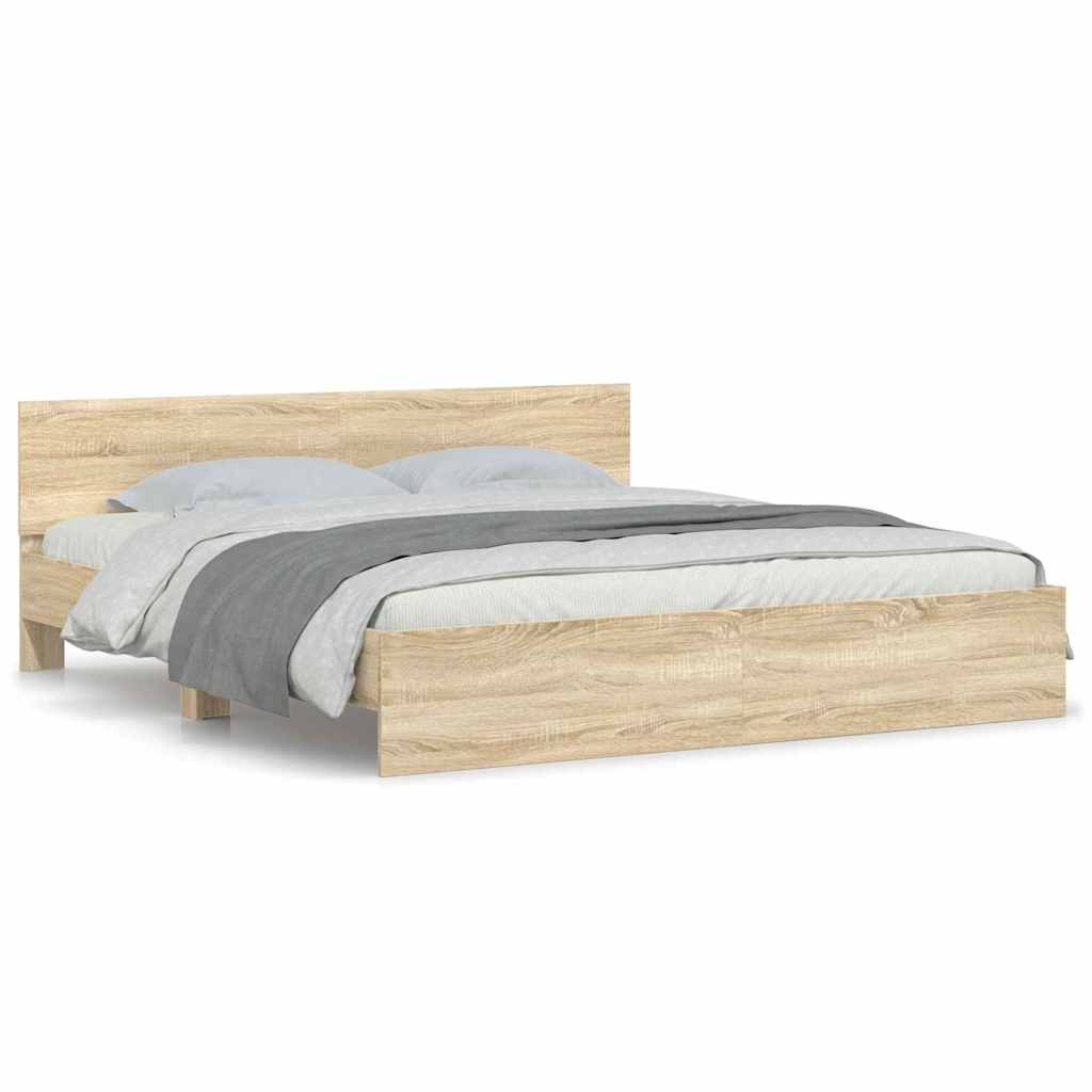 Bed Frame Wall-mounted Sonoma 193 x 203 cm Engineered Wood