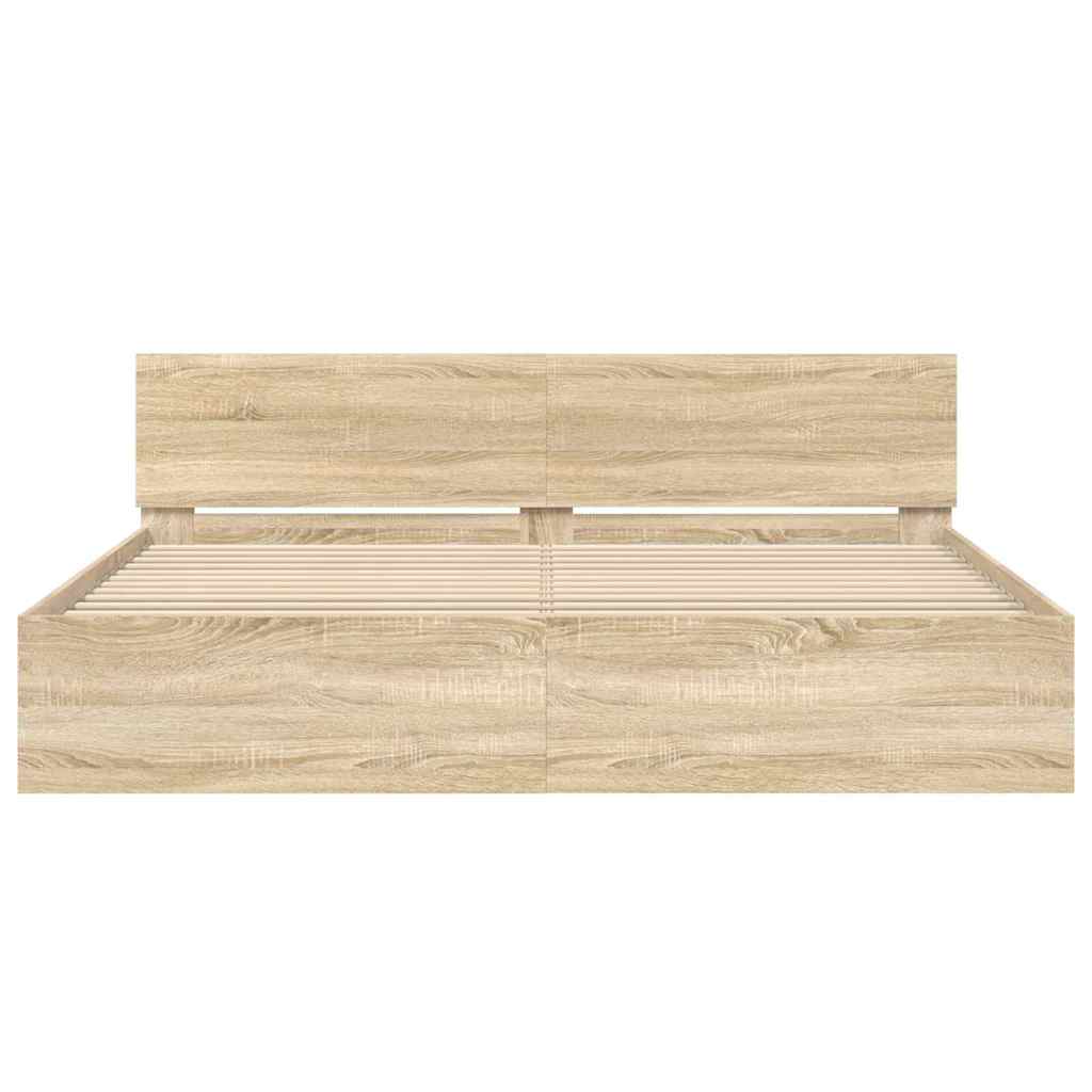 Bed Frame Wall-mounted Sonoma 193 x 203 cm Engineered Wood