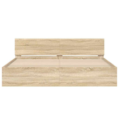Bed Frame Wall-mounted Sonoma 193 x 203 cm Engineered Wood
