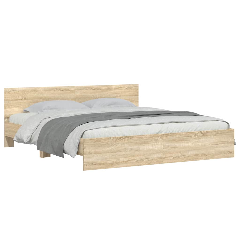 Bed Frame Wall-mounted Sonoma 193 x 203 cm Engineered Wood