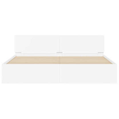 Bed Frame with Headboard White 137 x 190 cm Engineered Wood