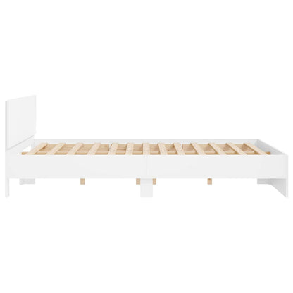 Bed Frame with Headboard White 137 x 190 cm Engineered Wood