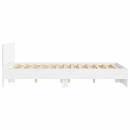Bed Frame with Headboard White 152 x 203 cm Engineered Wood