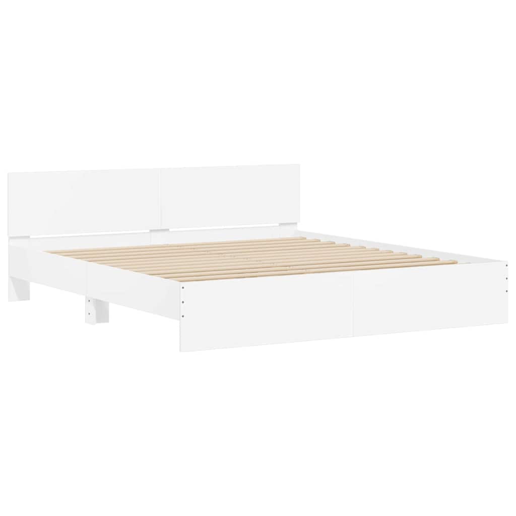 Bed Frame 2 pcs White 193 x 203 cm Engineered Wood